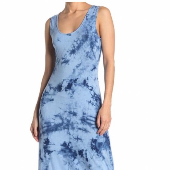 West Kei Tie Dye Blue Maxi Dress Size Large NWT - Picture 3 of 6